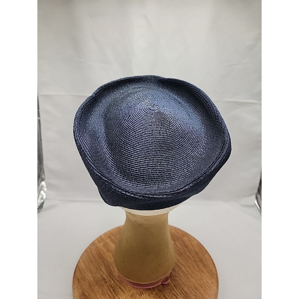 Vintage 1950's Womens Hat Ivory/Navy Colored One Size Unionmade - Picture 4 of 7